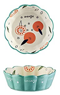 Ceramic Baking Dish, Porcelain Round Quiche Dish Traditional Porcelain Round Flan Dish Round Baking Dish with Ruffled Edge, Set of 2(7inch)