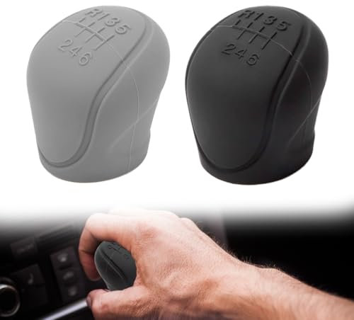 2 Piezas Funda Pomo Cambios Marcha Coche Antideslizante Negro Universal, Cubierta De Perilla De Palanca De Marchas, Palanca Cambio Funda, Funda Palanca Cambio De Marchas, Silicona (6 Marchas)