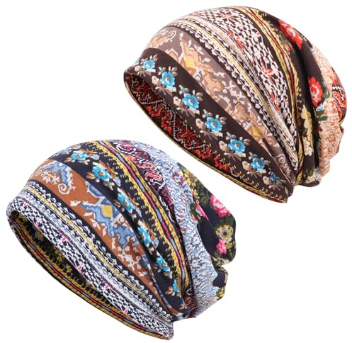 DRESHOW Slouchy Beanie mössa för Kvinnor Lång Baggy Hip Hop Skidskalle Chemo Huvudbonad Solid Hipster Elastisk Sovande