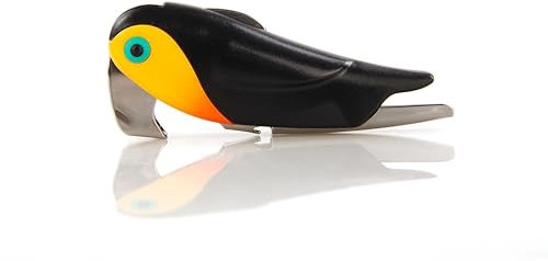 Qpractiko | Sacacorchos Tucán | Acero inoxidable pulido, diseño ergonómico, espiral teflón, abrechapas, cuchilla sierra curva | Extracción de corchos fácil y segura