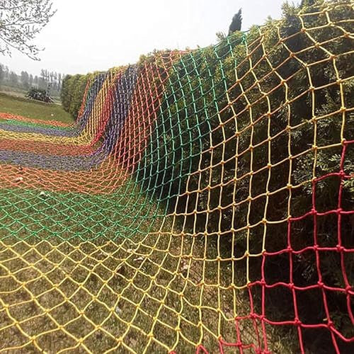 WXF86djl Kletternetz für Kinder Outdoor-Kletternetz, buntes Kletterfrachtnetz for Zaundekoration, Outdoor-Sport(3 * 3m)
