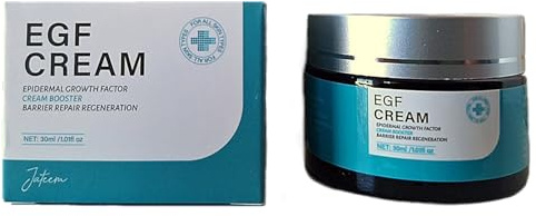 JATEEM Cream EGF epidermal växtfaktor OLIGOPEPTIDE Cream hög dos hudbildsförnyande reparation akne ärr rynkor brännskador fläckar koncentrat mikroneedling lyftning tillverkad i DE