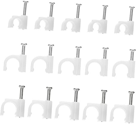 DOITOOL 3 Cajas de Clips para Cables Clavos de Acero y Pe, Fácil Instalación, para Organizar Cables de 6 Mm, 7 Mm y 8 Mm en Hogar y Oficina