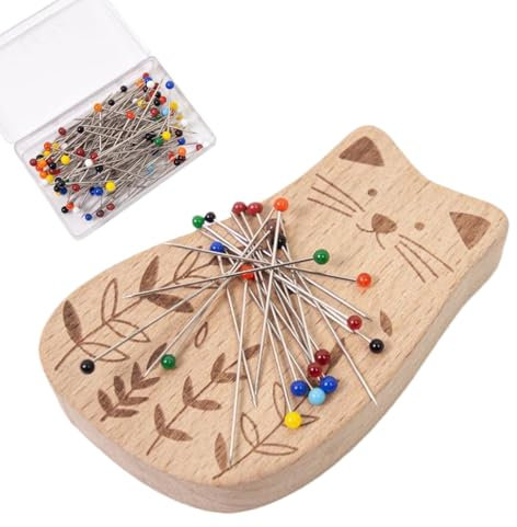 Magnetischer Nadelhalter, Nadelkissen in Tierform, 38 x 3 x 0,6 mm, magnetisches Nadelkissen mit 100 Nadeln für Schneiderei, Schneidern, Quilten, Basteln, Mehrzweck-Organizer