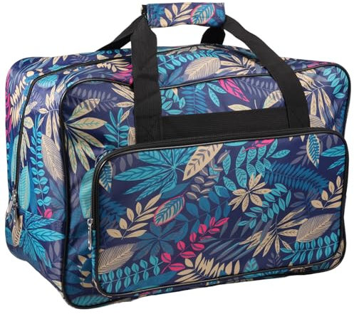 CBWERBB Sewing Machine Carrying Case Sewing Machine Storage Tote Bag Oxford Waterproof Tote Storage Bag with Zipper Pockets and Handles(Peacock Green)