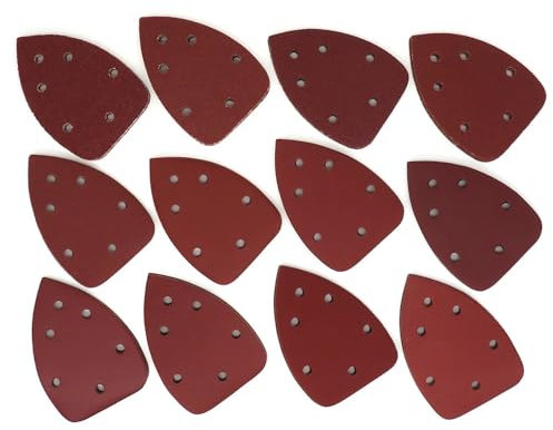 Lot de 15 disques abrasifs auto-adhésifs à 6 trous, 140 x 98 mm, pour ponceuse triangulaire, grain 60