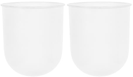 Portaescobillas de Baño 2 Piezas de Plástico Blanco para Limpieza | Vaso Redondo, Acabado Ligero y Fino, Diseño Simple y Elegante, Formato Compacto para Uso Doméstico
