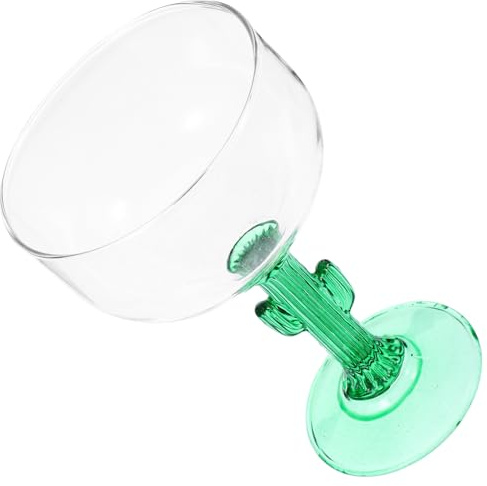 VICASKY 2 Pezzi Bicchieri Vino Creativi Forma Cactus in Vetro Trasparente Calici Margarita Originali per Party e Casa Design Chic Bordi Lisci e Tocco Antiscivolo