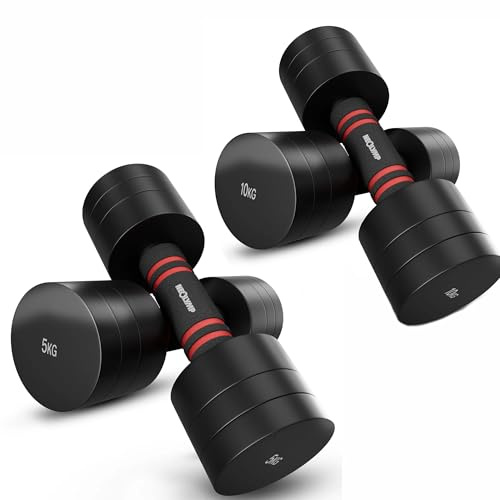 NEOLYMP 2er Set verstellbare Kurzhanteln – platzsparendes Hantelset aus Stahl mit ergonomischem Griff für Krafttraining & Home Gym – in verschiedenen Gewichtsstufen.