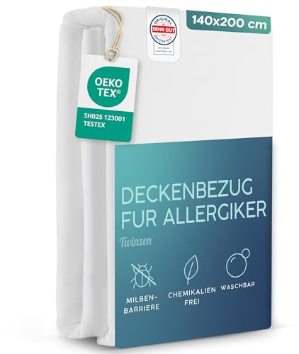 Twinzen Fundas Nordicas Antiacaros 140x200 cm - Fundas Nordicas Blanca, Hipoalergénico con Cremallera - Oeko-Tex