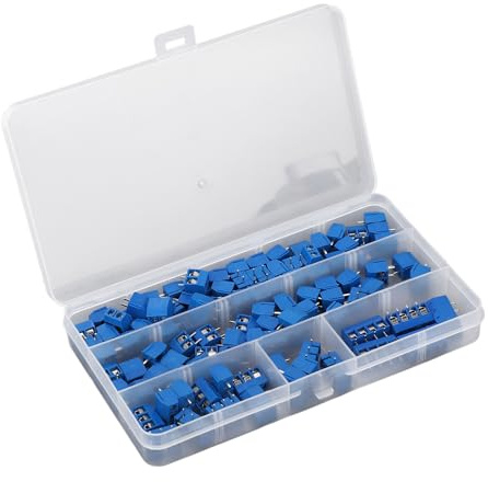 HWGING Viti per Morsettiera A Pin 100 Pezzi, Connettore per Morsettiera A Vite per Montaggio su PCB, 2 Pin, 3, 4, 10 A, 300 V, Passo 5 Mm per Elettronica