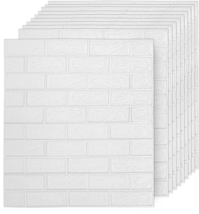 Jaxguom Lot de 30 panneaux muraux 3D aspect pierre 77 x 70 cm Blanc | 16,86 m² Sticker mural imperméable pour cuisine, chambre à coucher, salle de bain, salon
