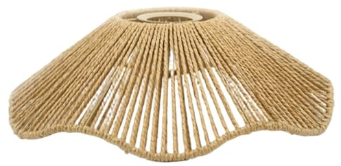 Hbbgdiy Pantalla de lámpara Bohemia rústica Tejida con Forma de Flor, Pantalla de luz Colgante para Techo, lámpara Colgante, Dormitorio, Pasillo, Cocina, decoración del hogar, de ratán de repue
