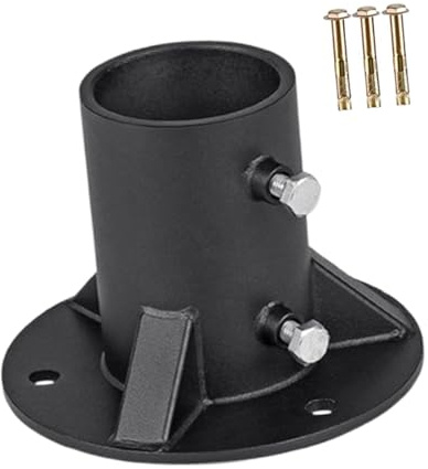 rongweiwang Brida para piso de poste de cerca eslabones cadena Fácil instalación con base duradera Garantiza un soporte fuerte para buzones y postes cerca Base brida Poste piso resistente