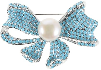 HEMOTON Spilla a Fiocco da Donna Perle, Spilla da Bavero Elegante per Abiti, Maglioni e Cappelli, Accessorio Decorativo Versatile per Feste e Regali