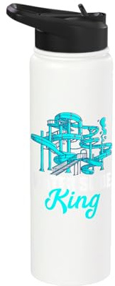 Water Slide King Aqua Park Amusement Lover Waterslides Stainless Steel Insulated Water Bottle