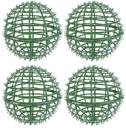 COMPUKAS 4pcs Boxwood Topiary Ball Frame Flower Balls Rack Nursery Decor Plastic Smooth Surface Simple Installation 7.86x7.86x7.86inch Stylish round Shape Garden Party Decoration