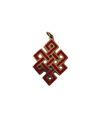 WLM Amulette tibétaine nœud sans Fin Rouge
