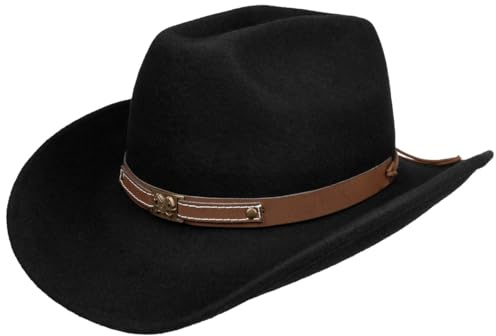 Lipodo Horses Cowboyhut Filzhut mit Stretchfutterband Herren Herbst Winter Wollfilz