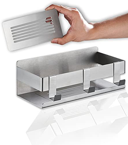 DEKAZIA® Duschablage ohne Bohren - Edelstahl Duschregal mit Shampoo Halterung für Dusche, Aufbewahrung und Badezimmer