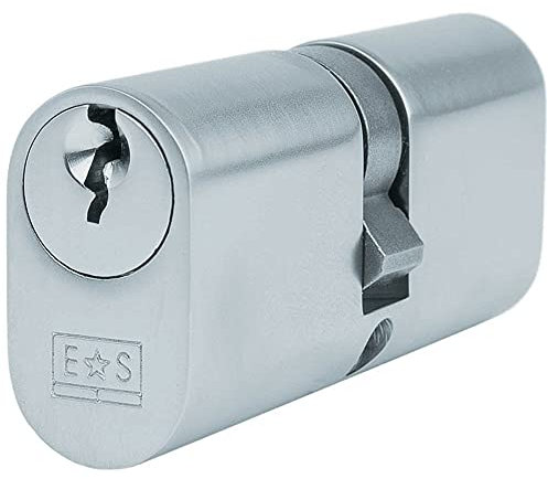 70mm OVAL Double Cylinder Lock - Keyed to Differ - 5 Pin - Satin Chrome Door | Locking Key Barrel - External Door Security - Standard Cylinder - Keyed Alike, Keyed to Differ or Master Key Options