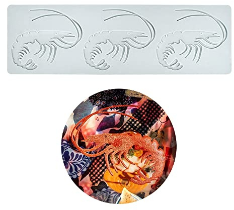 Stampo in silicone a forma di aragosta a forma di pizzo per cioccolatini, caramelle, caramelle a lisca di pesce, decorazione per alimenti, pasti, fondente, argilla polimerica (A_30,4 x 9,3 x 0,3 cm)