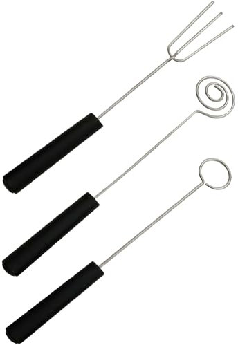 Luxylei Chocolate Dipping Set 3pcs Candy Dipping Fork Spoons Fondue Forks Slotted Spoon Candy Melts Decorating for Handmade Fondue Cheese