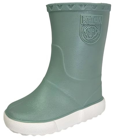 Boatilus Nautic, stivali da pioggia unisex, Galosce da bambino, Antipioggia 100% impermeabili, Foderato - VERDE PASTELLO – T28