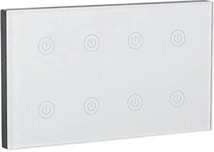 Interruptor de Luz Táctil de Pared Interruptor de Lámpara Táctil de 8 Unidades WiFi Inteligente Panel de Interruptor de Pared Inalámbrico WiFi Interruptor de Luz de Pared