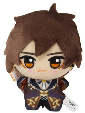 MayDee Genshin Figur Plüschtiere 10cm, Anime Figure Puppen Fans Kinder Geschenke Zimmer Party Dekoration, Genshin Plush Weiche Stoffpuppe (Zhongli)