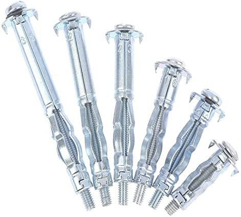 PULaif Ankerbolzen, Dehnhülsen-Ankerschraubenbolzen aus Edelstahl, Dehnbolzen M4-Hohlwand-Metallankersatz, Gipskarton-Trockenbau-Hohlraumdübel for Decken-Dehnschrauben