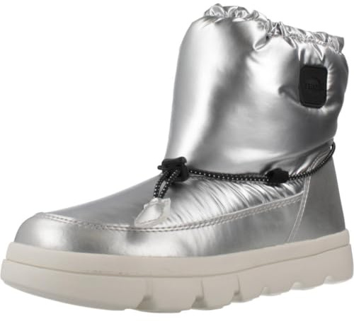 Geox J WILLABOOM Girl B A, Bota de Nieve, Silver/Black, 39 EU