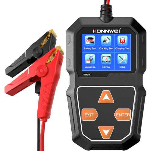 Car Battery Tester 6V 12V, KONNWEI KW218 100-2000 CCA Battery Load Tester Digital Automotive Charge Analyzer and Charging System Test Tool for Car Truck Motorcycle ATV SUV Boat Yacht