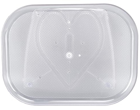 Organizador Giratorio de Refrigerador, 40 cm x 30 cm 360 Lazy Susan Grados Transparente Rectangular Bandeja Giratoria Estante para Especias Placa de Almacenamiento de Condimentos para Cocina Doméstica