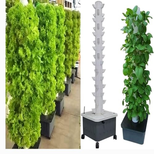 RRrawgff Sistema di Coltivazione a Torre idroponica, Sistema di Coltivazione Indoor e Outdoor, Torre di Coltivazione per Coltura Fuori Suolo, Kit di Coltivazione aeroponica a 45 Fori