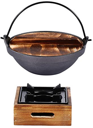 FOYTOKI Marmite à Soupe En Fonte 20 Cm Marmite Cuisine Domestique Anti-brûlure Ergonomique Pour Pique- Et Camping Ensemble Cuisson Portable Avec Four En Aluminium Petit Gabarit