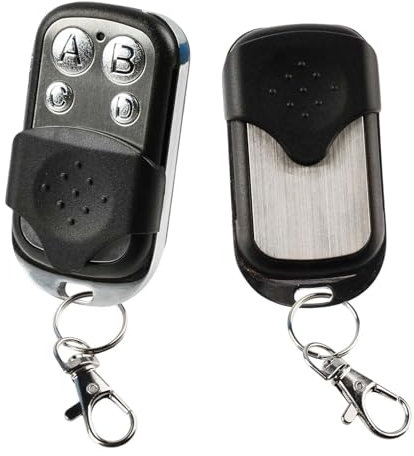 433Mhz Universal Garage Door Remote for Clone Wireless Remote Garage Door Opener Equipped with 4 Different Channels with Key Fob Lid Slides (classic black)