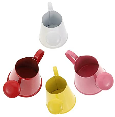 KONTONTY Regadera de Hierro Mini para Interior y Exterior, 4 Piezas en Colores, Juguete Didáctico Infantil para Riego de Plantas y Decoración
