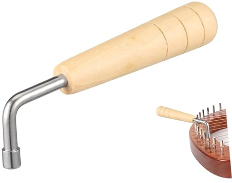 JOINPAYA Vierkant Stimmschlüssel für Lyra mit Rostfreiem Metall und Holzgriff Professionelles Werkzeug zum Stimmen von Saiteninstrumenten Wie Harfe und Klavier