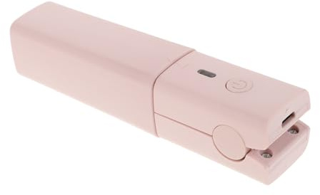 VINTORKY Mini Hair Straightener and Auto Curling Iron USB Powered 15w Ceramic Hair Styler for Travel Use Portable Peach Pink