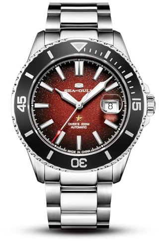 Seagull Herren Automatik Mechanische Taucheruhr Edelstahl Wasserdicht Business Dress Luminous Kalender Armbanduhren 44mm Ocean Series