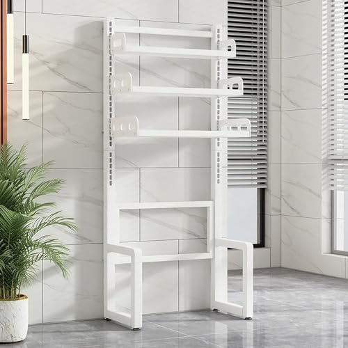 Support Réfrigérateur Support de Réfrigérateur Réglable et Robuste, Meuble de Rangement pour Chambre à Coucher, Micro-ondes, Rangement pour Cuisine (2, 3 Ou 4 Étagères)(White,50x38x162cm(19.6x15x63))