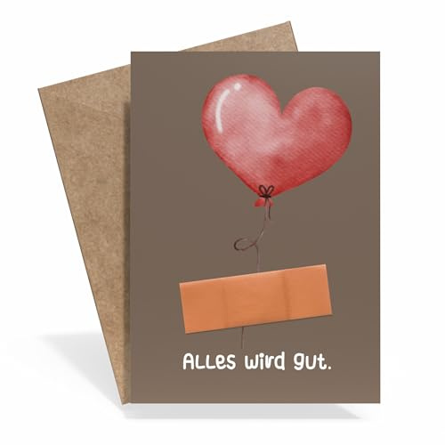 Gute Besserung Karte, süße DIN A6 - Alles wird gut - Genesungskarte