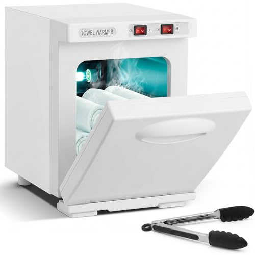 Hot Towel Warmer Cabinet – Large 5L Capacity, Rapid Heating with 360° UV Steriliser, Versatile for Towels and Daily Essentials, Towel Cabinet for Facial Salon Beauty Massage SPA Bathroom（White）