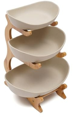 Kx9Lb8d Cesto di frutta Portafrutta in ceramica a tre strati, portafrutta e verdura for il soggiorno di casa Ciotola per cesto di frutta