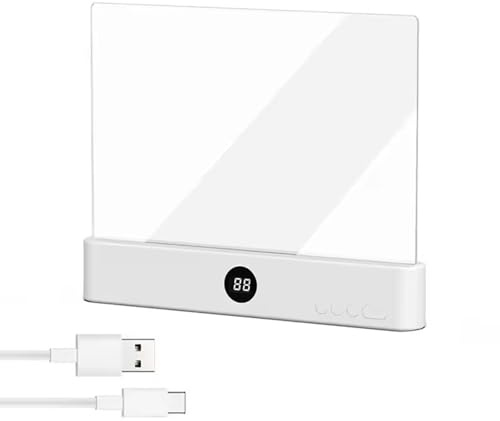 NEOVSUNY Leselampe,Tragbare Flaches Buchlicht,Buchlicht Flach,Wiederaufladbare LED Transparent Vollseitige Leseleuchte mit 3 Farben & Timer,Augenschutz Leselicht Zum Lesen Im Bett Bei Nacht (Weiß)
