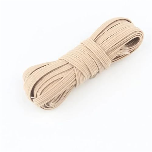 Goma Elastica 20m Elastic Band Color Sewing Household Rubber Polyester Garment Accessories 6mm(Khak 5m)