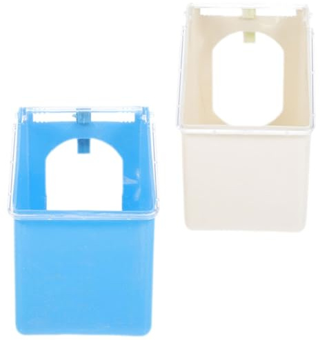 NIYANGLE Plastic Pigeon Feeding Box Set 2pcs Hanging Containers with Health Grit and Water Compartments for Pigeon Coop and Pet Bird Feeding
