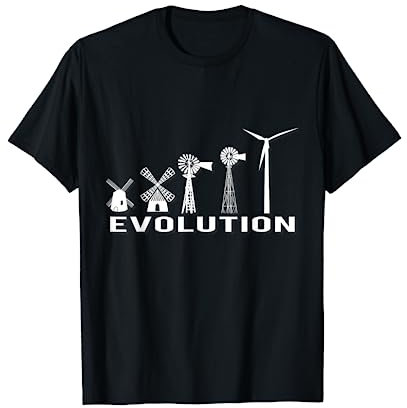 Windmill T-Shirt: Wind Turbine Evolution Wind Power T-Shirt