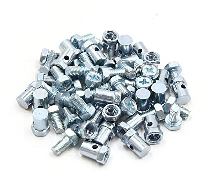 sourcing map Raccords sans Soudure 5mm pour Câble Frein Moto Scooter 30Pcs | Diamètre Godet 7mm, Longueur 8mm, Trou Passage 2.0mm, Contenu 30 Vis + 30 Seaux, Pour Starter, Matériel Métal